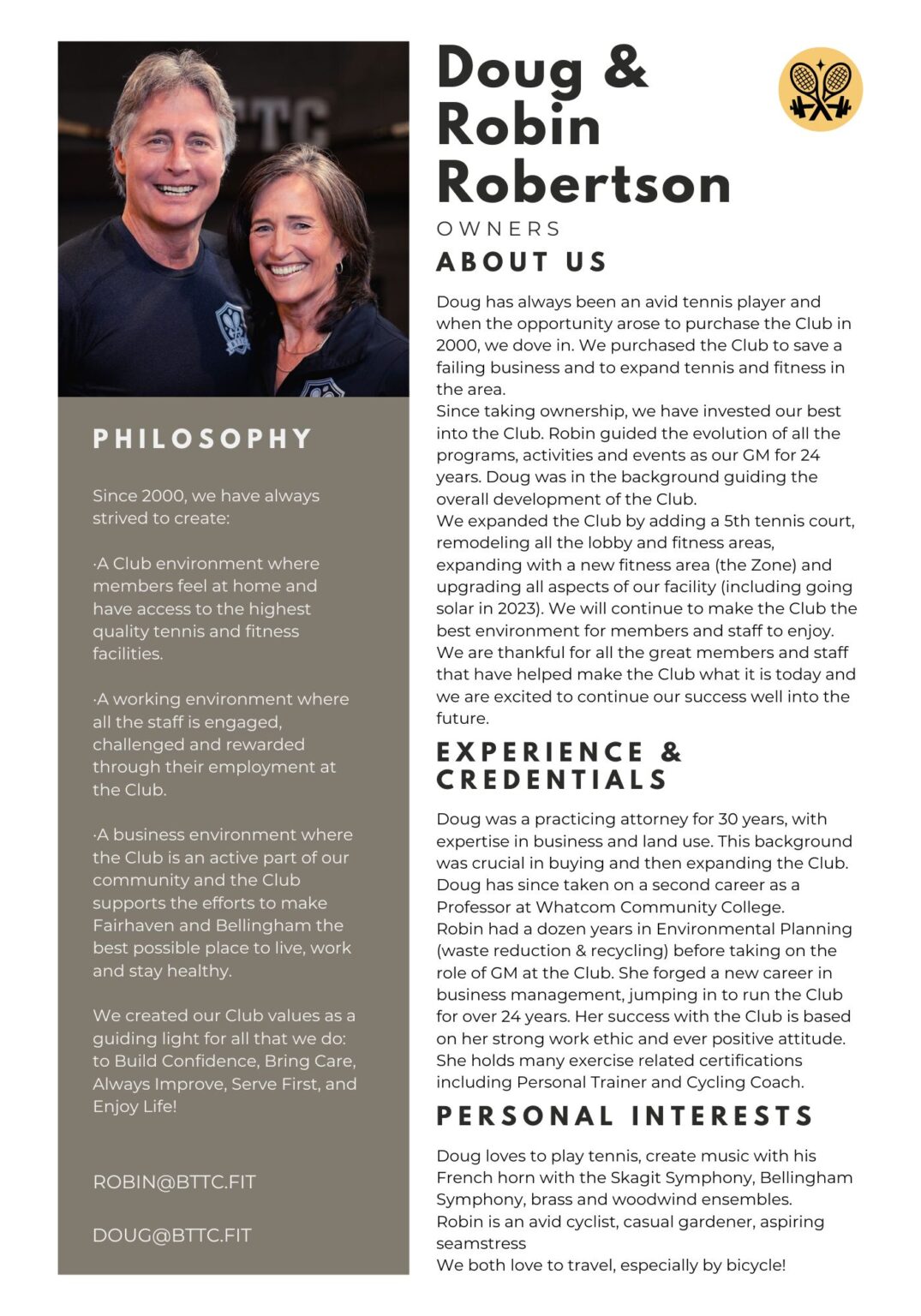 Meet the Team at Bellingham Training & Tennis Club